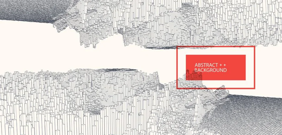 Square pattern. Wireframe landscape background. Futuristic vector illustratio 스톡 일러스트