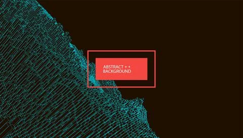 Square pattern. Wireframe landscape background. Futuristic vector illustratio Stock Illustration