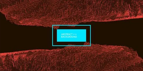 Square pattern. Wireframe landscape background. Futuristic vector illustratio Stock Illustration