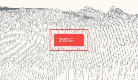 Square pattern. Wireframe landscape background. Futuristic vector illustratio イラスト素材