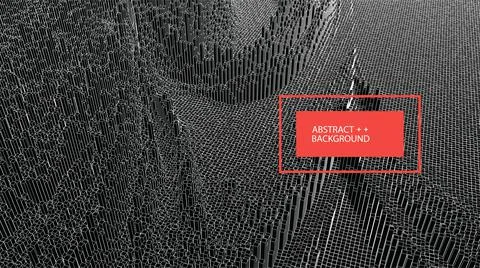 Square pattern. Wireframe landscape background. Futuristic vector illustratio Illustrazione stock