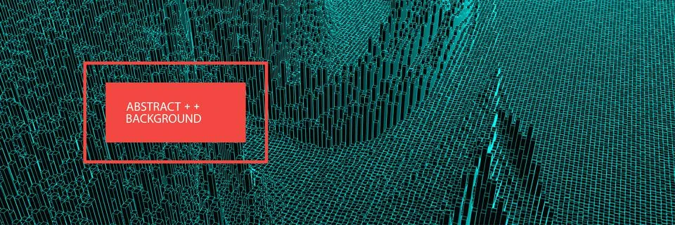 Square pattern. Wireframe landscape background. Futuristic vector illustratio Illustrazione stock