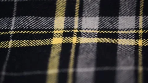 Square patterned long sleaves mens shirt macro slider shot Stock Footage 237257187