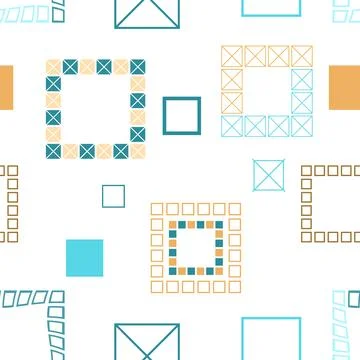 Square patterns. Geometric squares. Bright seamless pattern. Design of fabric 스톡 일러스트