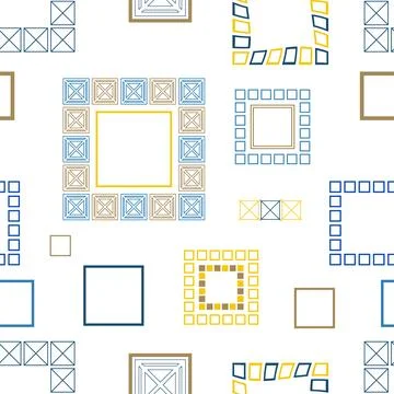 Square patterns. Geometric squares. Bright seamless pattern. Design of fabric 스톡 일러스트