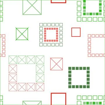 Square patterns. Geometric squares. Bright seamless pattern. Design of fabric 스톡 일러스트