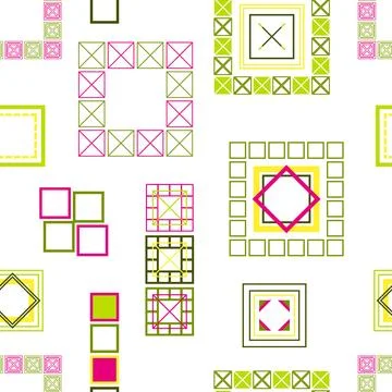Square patterns. Geometric squares. Bright seamless pattern. Design of fabric 스톡 일러스트