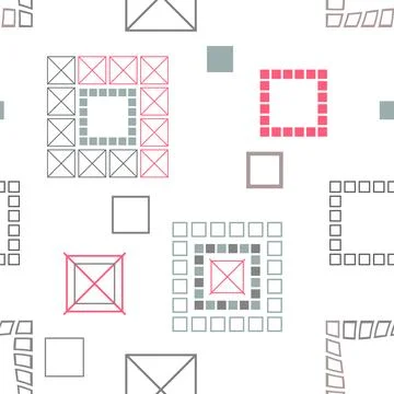 Square patterns. Geometric squares. Bright seamless pattern. Design of fabric 스톡 일러스트