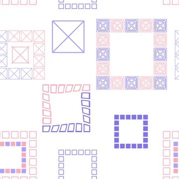 Square patterns. Geometric squares. Bright seamless pattern. Design of fabric Stock Illustration