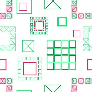 Square patterns. Geometric squares. Bright seamless pattern. Design of fabric 스톡 일러스트