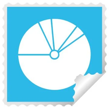 Square peeling sticker cartoon pie chart Illustrazione stock