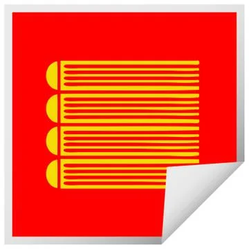 Square peeling sticker cartoon stack of books Illustrazione stock