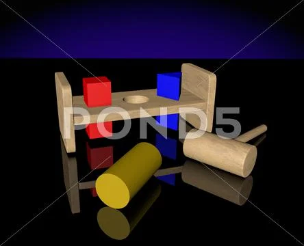 Square peg round hole Stock Photos