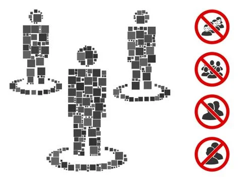 Square People Icon Vector Collage Stock Illustration