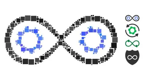 Square Perpetuum Mobile Icon Vector Mosaic 库存插图