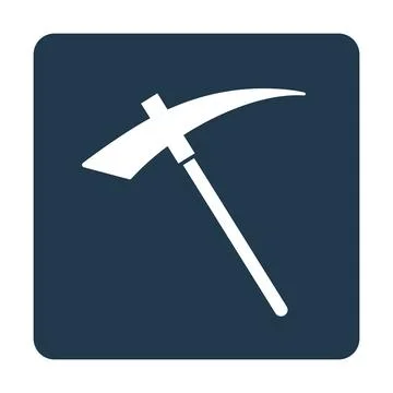 Square pickaxe icon. Mining sign. Vector. Illustrazione stock