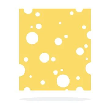 Square piece of cheese with holes vector flat isolated Stock Illustration