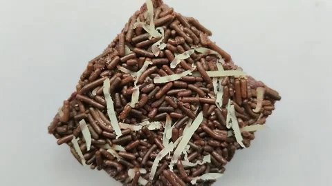 A square piece of chocolate bread Stock Footage 288650586