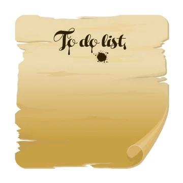 Square piece of parchment Stock Illustration