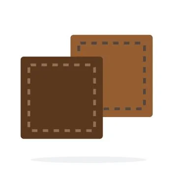 Square pieces of leather vector flat isolated Stock Illustration