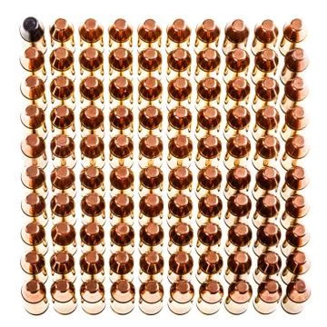 Square of pistol bullets Stock Photos