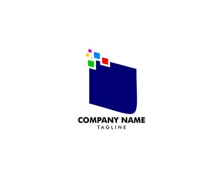 Square Pixel Abstract Logo Template Illustration Design Stock Illustration