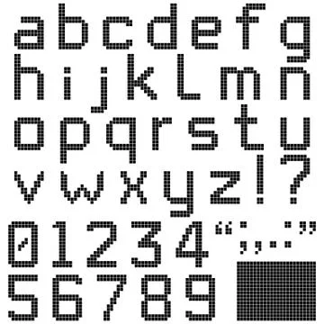 Square Pixel Font 스톡 일러스트
