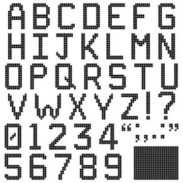 Square Pixel Font 스톡 일러스트