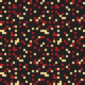 Square Pixel Pattern Background In Red Black And White Color Stock Illustration
