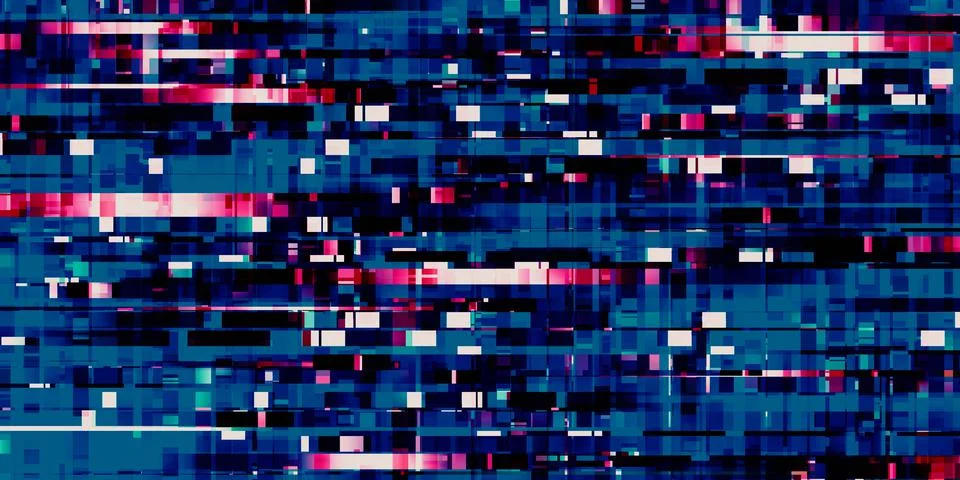 Square of pixels blue led pixel background 3d illustration Stock Illustration