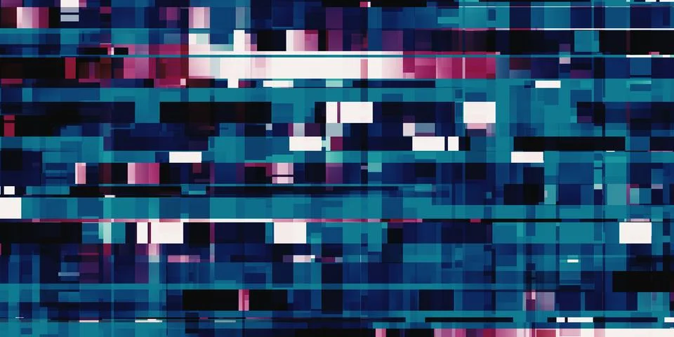 Square of pixels blue led pixel background 3d illustration Stock Illustration