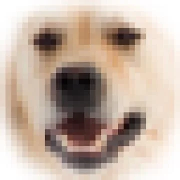 Square pixels image of dog with vignette Stock Illustration