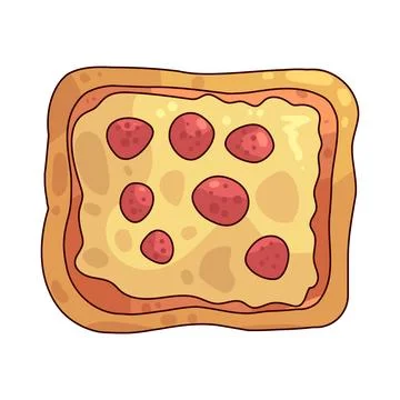 Square pizza illustration イラスト素材