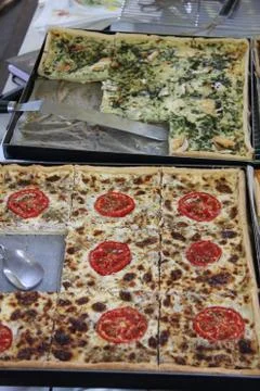 Square pizza Stock Photos