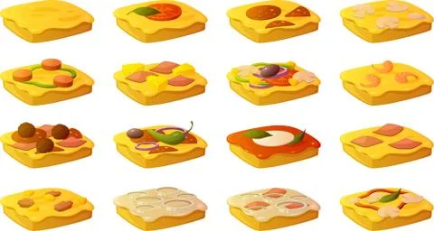 Square pizza slices Stock Illustration
