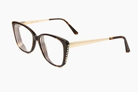 Square plastic oversized eyeglasses frames for women isolated on a white back 库存照片