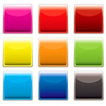 Square plastic web icon Nine square plastic web icons with light reflectio... 스톡 사진