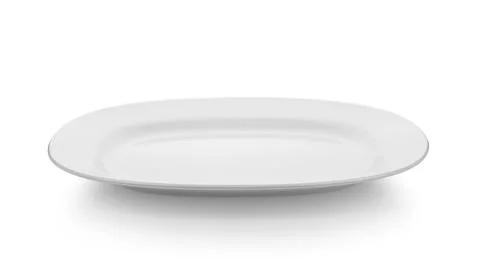 Square plate isolated on white background. Stock Photos
