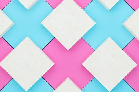 Square platform with solid color background, 3d rendering. Illustrazione stock