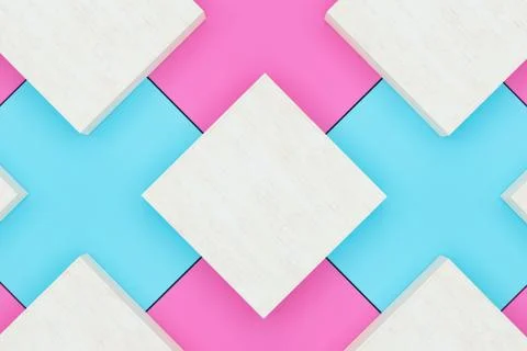 Square platform with solid color background, 3d rendering. Illustrazione stock