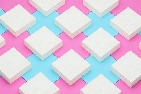 Square platform with solid color background, 3d rendering. イラスト素材