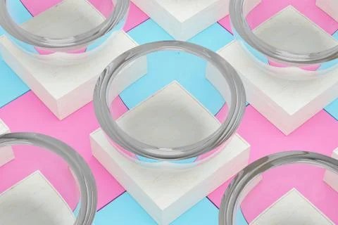 Square platform with solid color background, 3d rendering. 스톡 일러스트