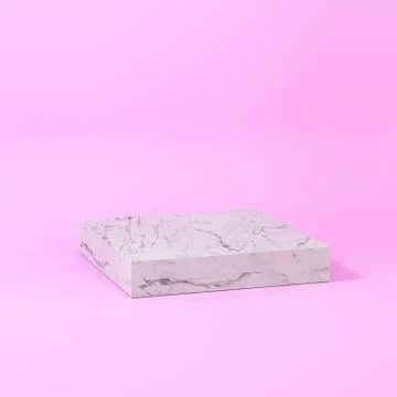 Square platform with solid color background, 3d rendering. Stock Illustration