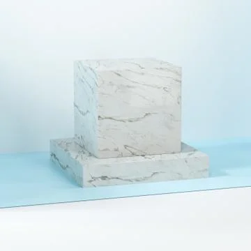 Square platform with solid color background, 3d rendering. Illustrazione stock