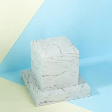 Square platform with solid color background, 3d rendering. 스톡 일러스트