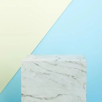 Square platform with solid color background, 3d rendering. Illustrazione stock