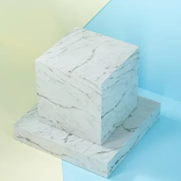 Square platform with solid color background, 3d rendering. Illustrazione stock