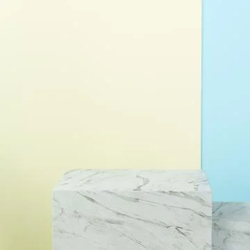 Square platform with solid color background, 3d rendering. Stock Illustration