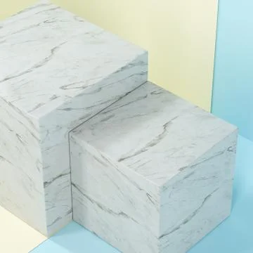 Square platform with solid color background, 3d rendering. Illustrazione stock