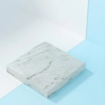 Square platform with solid color background, 3d rendering. イラスト素材